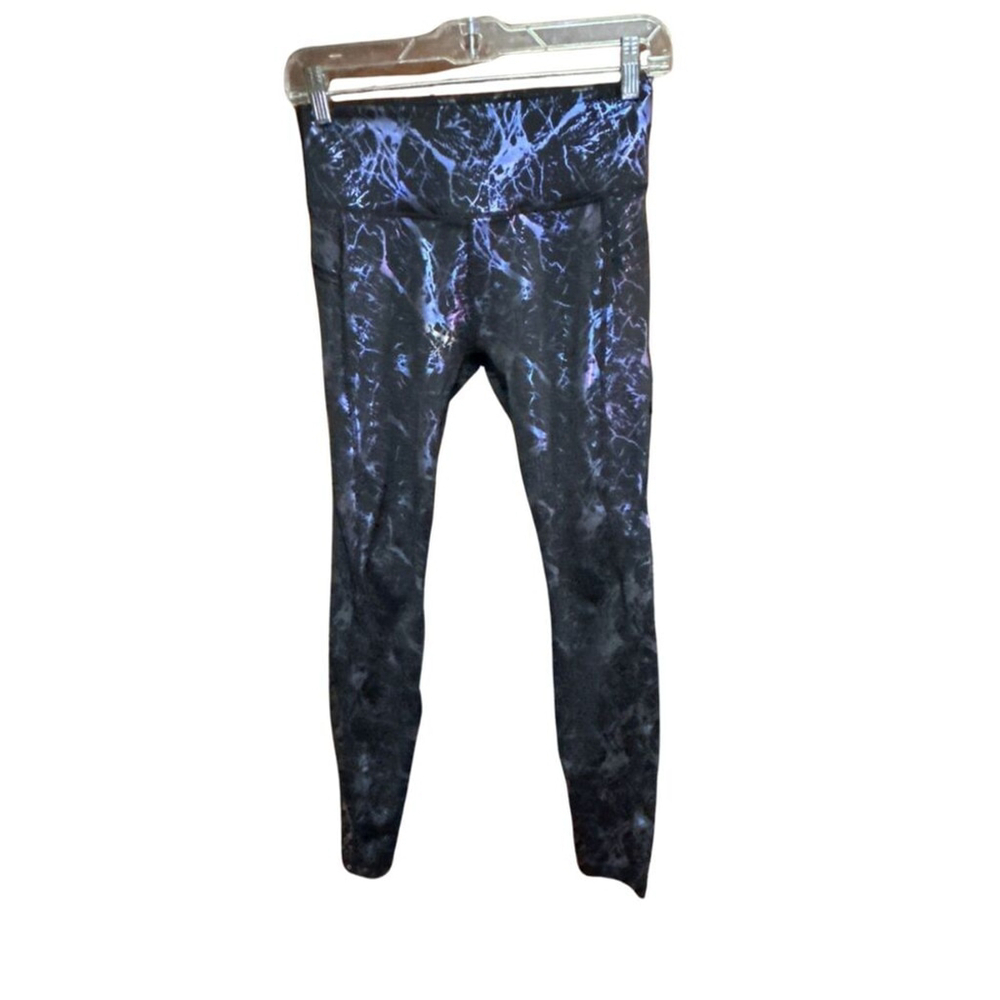 Calia by Carrie Underwood Black Purple Marble Leggings - Medium - Picture 2 of 6